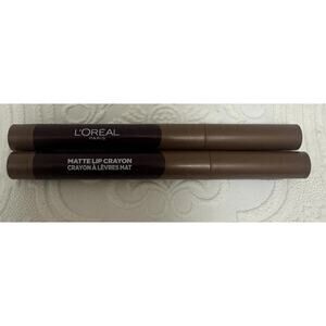 L'OREAL MATTE LIP CRAYON 516 CHOCOLATE DELIGHT *Lot Of 2 NEW*
